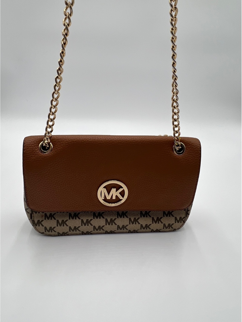 MICHAEL KORS SIGNATURE LOGO CHAIN FLAP SHOULDER BAG (SKU 0393 HB-094)